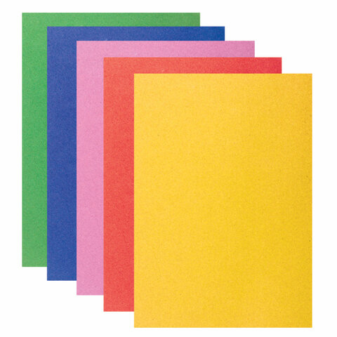 картинка Бумага цветная бархатная, А4, 5 л, 5 цв, 110 г/м2, ПИФАГОР, 128971 от магазина Альфанит в Кунгуре