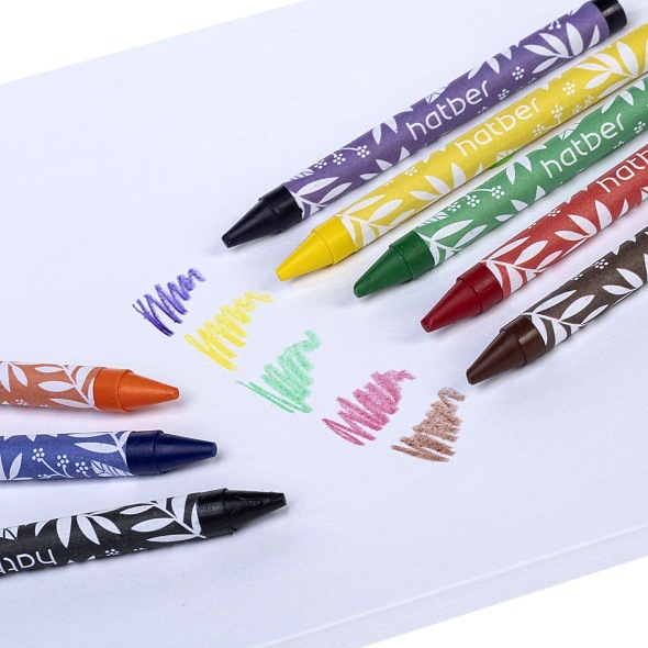 картинка Мелки восковые, 8 цв, 8 шт, круглый корпус, "Сурикат", Hatber, CR_086140 от магазина Альфанит в Кунгуре