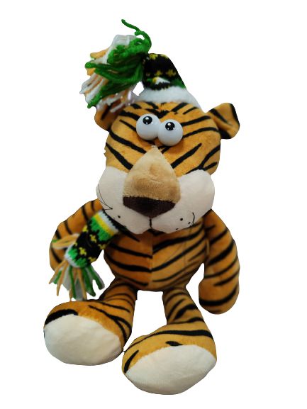 картинка Игрушка мягкая, 30 см, ассорти, "Тигр в шарфе и шапке", 22055 от магазина Альфанит в Кунгуре
