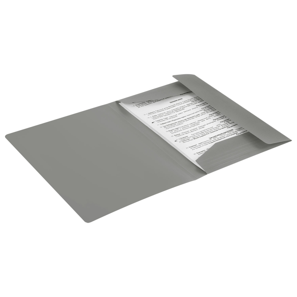 картинка Папка на резинке, А4, корешок 0,5 мм, до 300 л, пластик, серый, "Pixel", BRAUBERG, 273041 от магазина Альфанит в Кунгуре