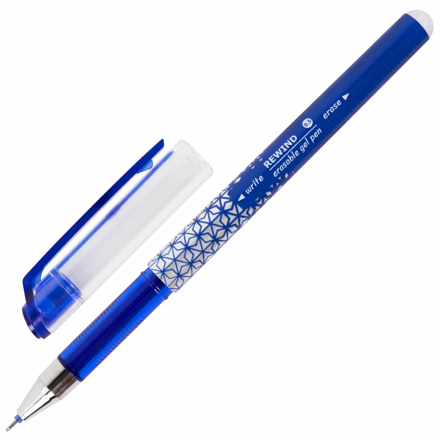 картинка Ручка гелевая стираемая, 0,5 мм, синяя, "REWIND", BRAUBERG, 144095 от магазина Альфанит в Кунгуре