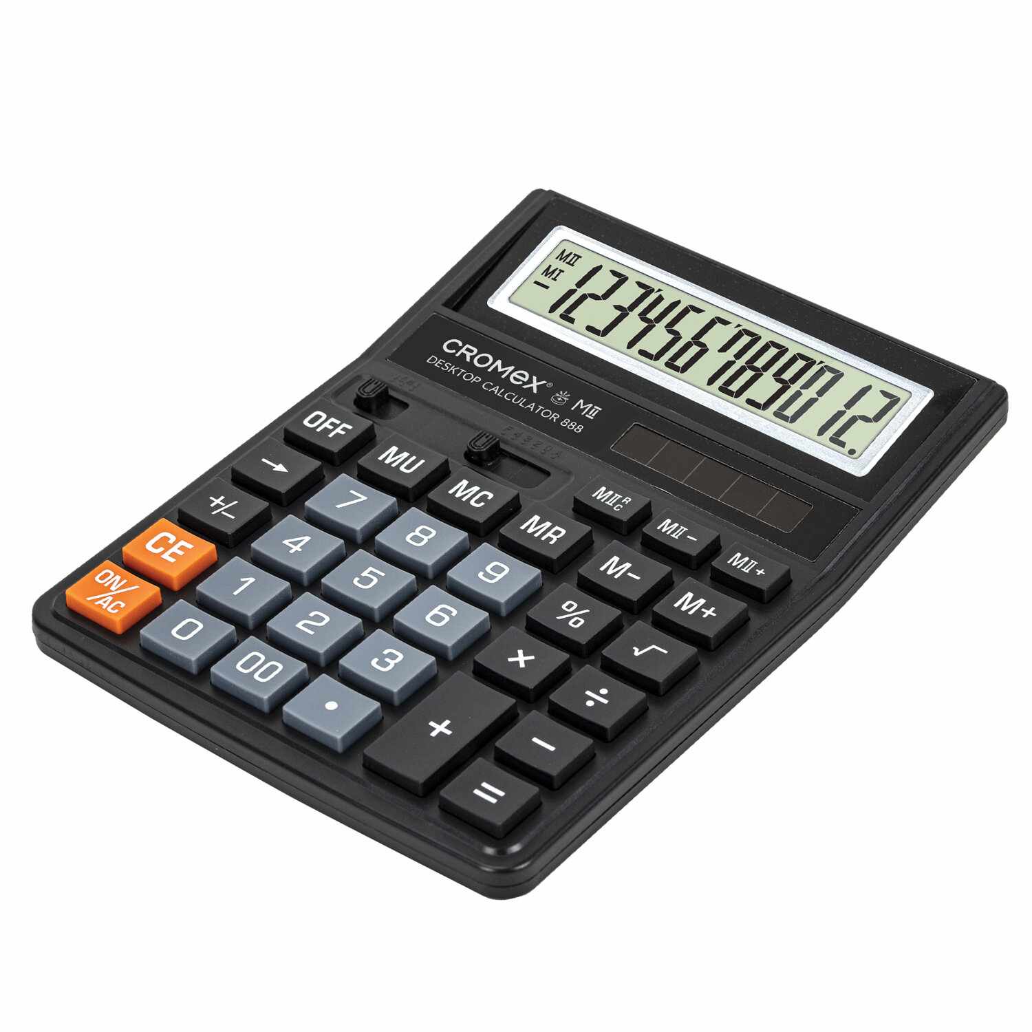 картинка Калькулятор настольный, 12 разрядов, 18,5*14,5 см, черный, "888", CROMEX, 271728 от магазина Альфанит в Кунгуре