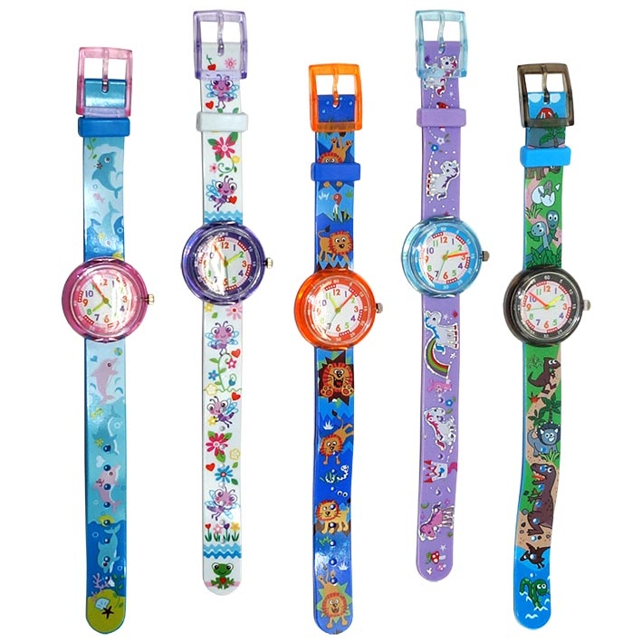 картинка Часы  наручные, пластик, ассорти 5 цветов, "Детские", 9225-1 от магазина Альфанит в Кунгуре