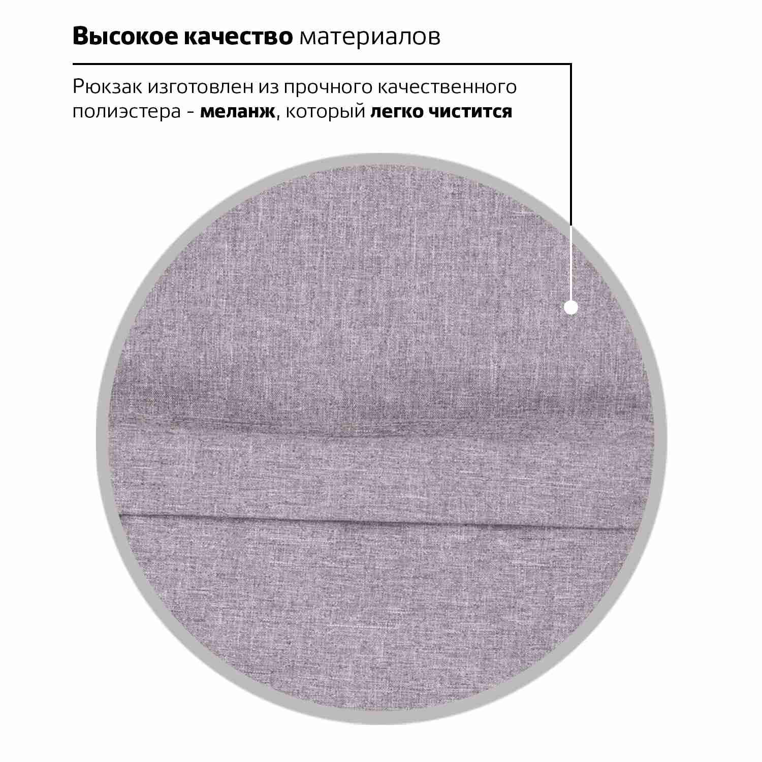 картинка Рюкзак, 1 отдел, 3 кармана, 43*30*17 см, полиэстер меланж, серый, уплотненная спинка, с защитой от влаги, "City Melange. Grey Melange", BRAUBERG, 228842 от магазина Альфанит в Кунгуре