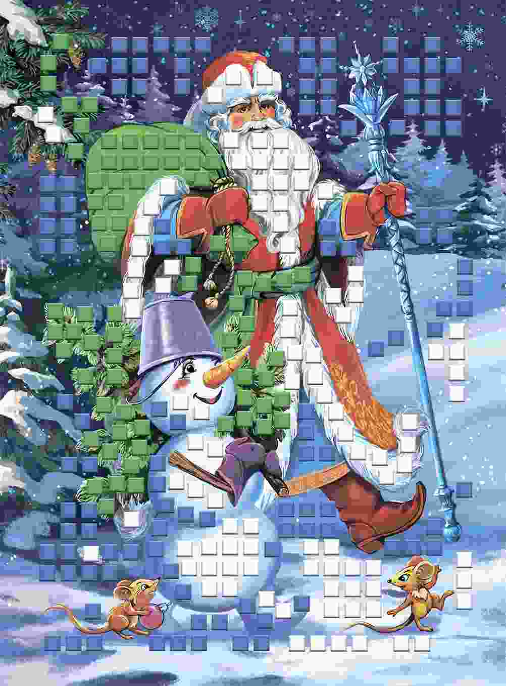 картинка Аппликация из фоамирана, А5, "Дед Мороз и снеговик", Рыжий кот, М-1160 от магазина Альфанит в Кунгуре