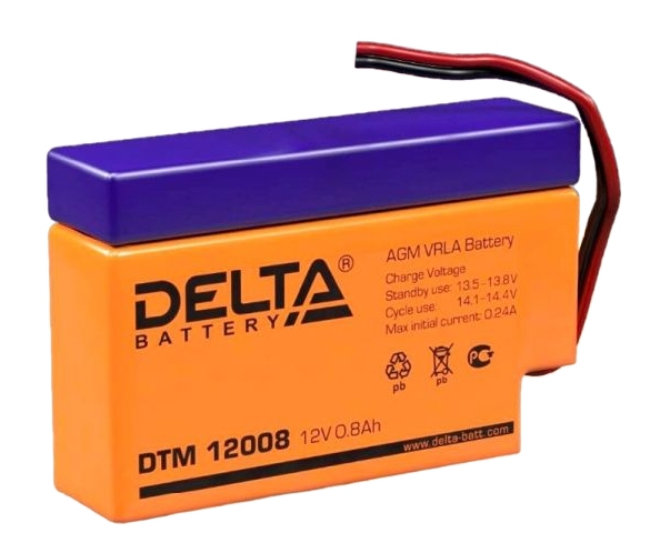 картинка Аккумулятор Delta DTM 12008, 12V, 0,8Ah от магазина Альфанит в Кунгуре