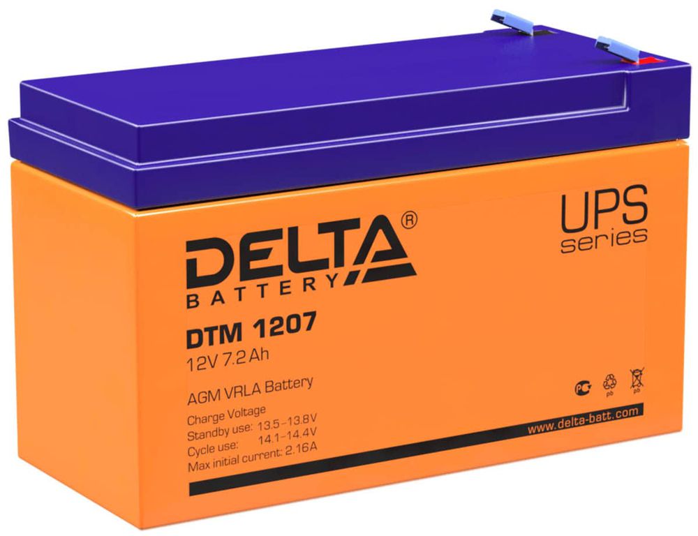 картинка Аккумулятор Delta DTM 1207, 12V, 7.2Ah от магазина Альфанит в Кунгуре