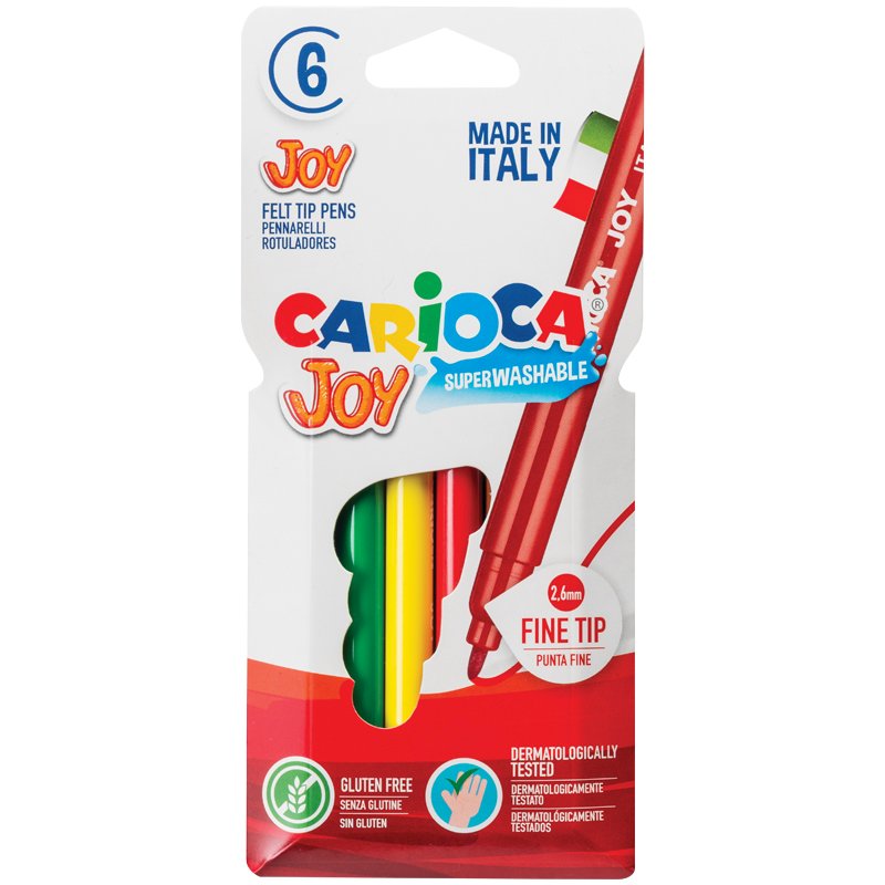 картинка Фломастеры, 12 цв, 12 шт, смываемые, "Joy", Carioca, 40549 от магазина Альфанит в Кунгуре