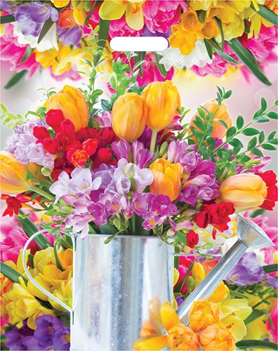 картинка Пакет, 36,5*48 см, вырубная ручка, полиэтилен, "Садовые цветы", ПП-7351 от магазина Альфанит в Кунгуре