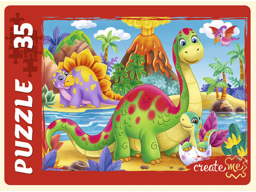 картинка Пазл 35 эл., "Мир динозавров № 17", Рыжий кот, П35-2910 от магазина Альфанит в Кунгуре