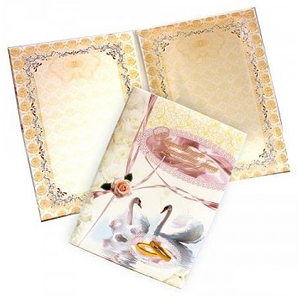 картинка Папка Свидетельство о заключении брака, А4, ламинированный картон, " Лебеди", deVente, 3078514 от магазина Альфанит в Кунгуре