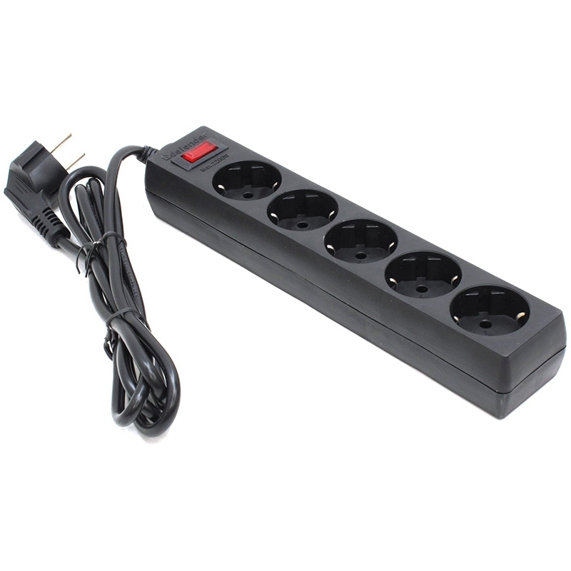 картинка Сетевой фильтр Defender DFS 151, 6 розеток, 1,8 м, черный, выключатель, с заземлением, 99494 от магазина Альфанит в Кунгуре