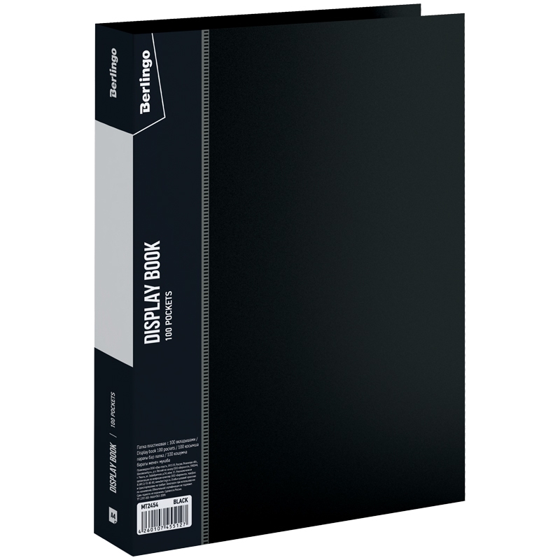 картинка Папка 100 файлов, А4, 30 мм, 800 мкм, черный, "Standard", Berlingo, МТ2454 от магазина Альфанит в Кунгуре