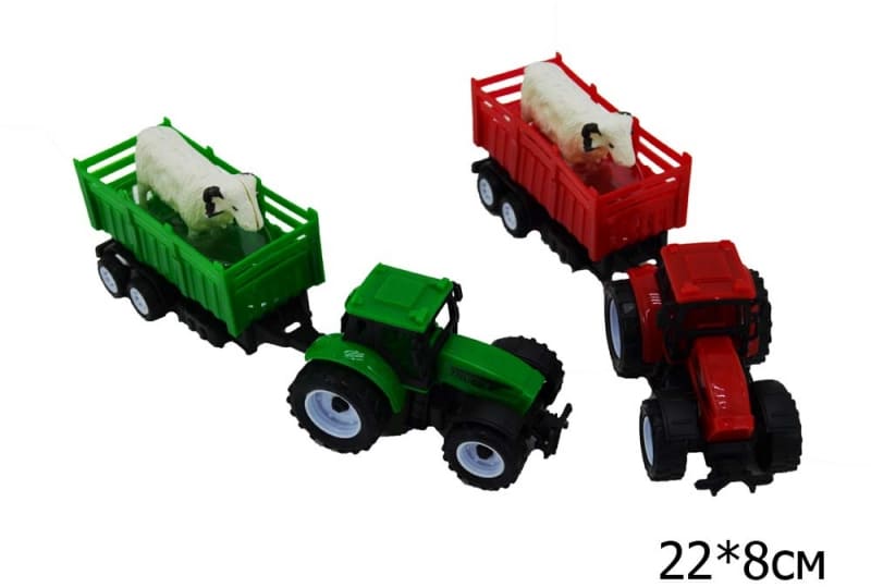 картинка Трактор с прицепом, инерция, с животными, 9975-2А от магазина Альфанит в Кунгуре