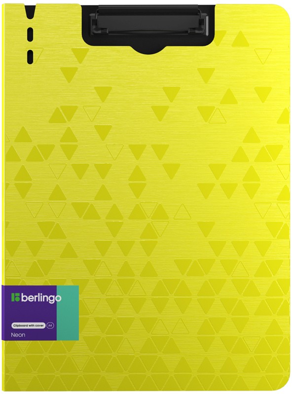 картинка Папка-планшет с верхним прижимом, А4, 1800 мкм, пластик, желтый неон, "Neon", Berlingo, PPf_93301 от магазина Альфанит в Кунгуре