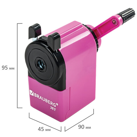 картинка Точилка механическая, металлический механизм, розовый, BRAUBERG, 229568 от магазина Альфанит в Кунгуре