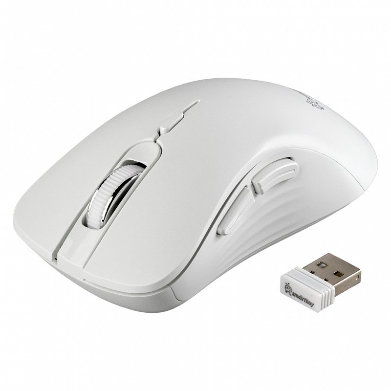 картинка Мышь беспроводная бесшумная SmartBuy 616AG, 800-1600 dpi, белый, Silk-Touch покрытие, SBM616AGW от магазина Альфанит в Кунгуре