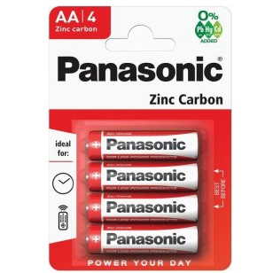 картинка Батарейки АА, 4*BI, Panasonic Zinc Carbon R6 BL4, 13322 от магазина Альфанит в Кунгуре