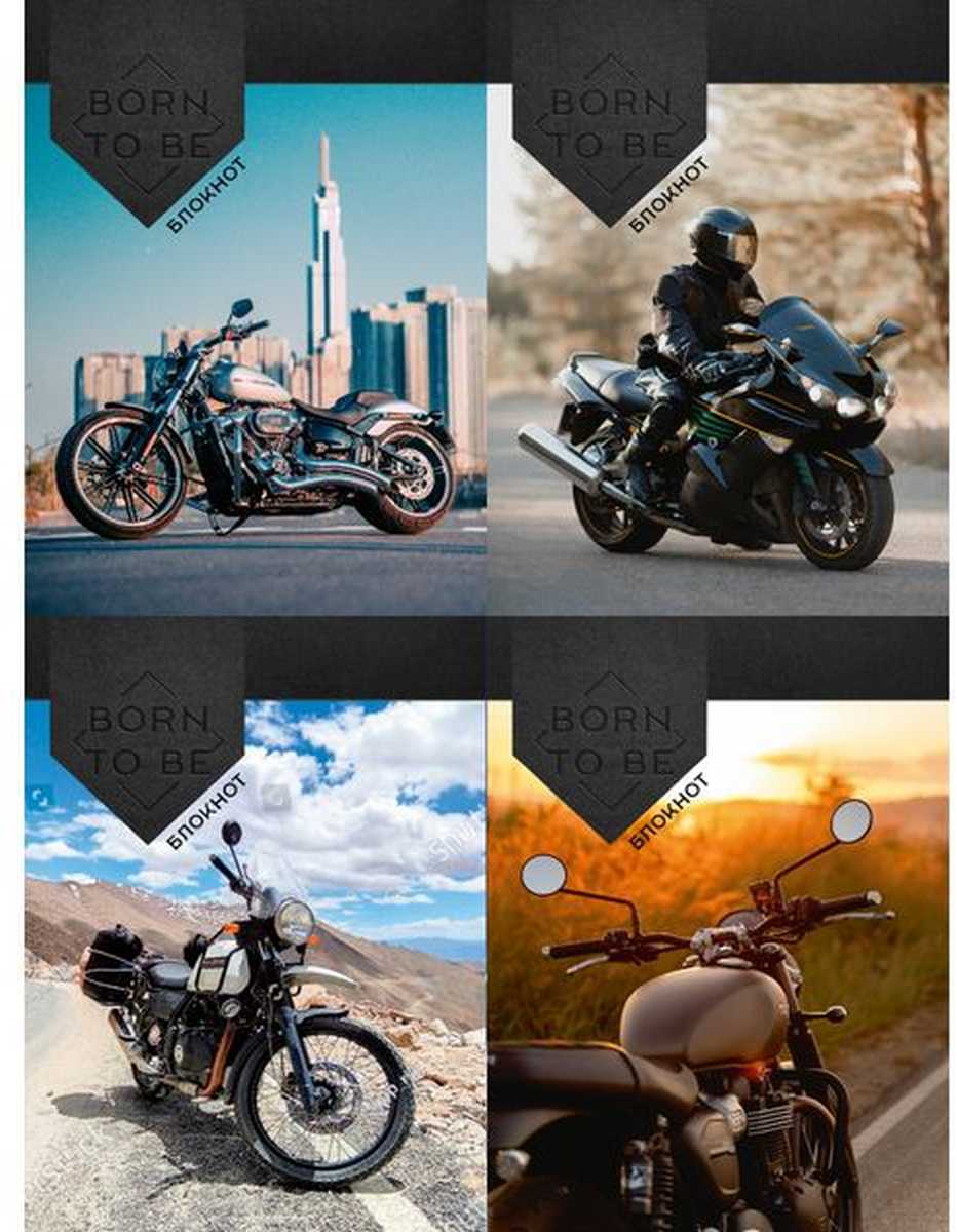 картинка Блокнот, А6, 40 л, клетка, на спирали, ассорти, "Лучшие мотоциклы", ProfPress, Б40-6152 от магазина Альфанит в Кунгуре