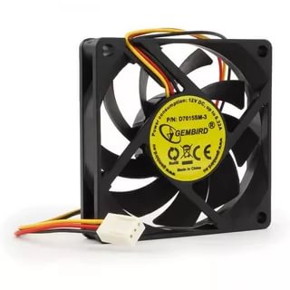 картинка Вентилятор 80мм Gembird D8015BM-3, подшипник, 3pin, провод 30см от магазина Альфанит в Кунгуре