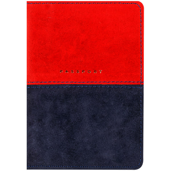 картинка Обложка для паспорта, кожа, красный/синий, тиснение фольгой, "Duo", OfficeSpace, 311099 от магазина Альфанит в Кунгуре