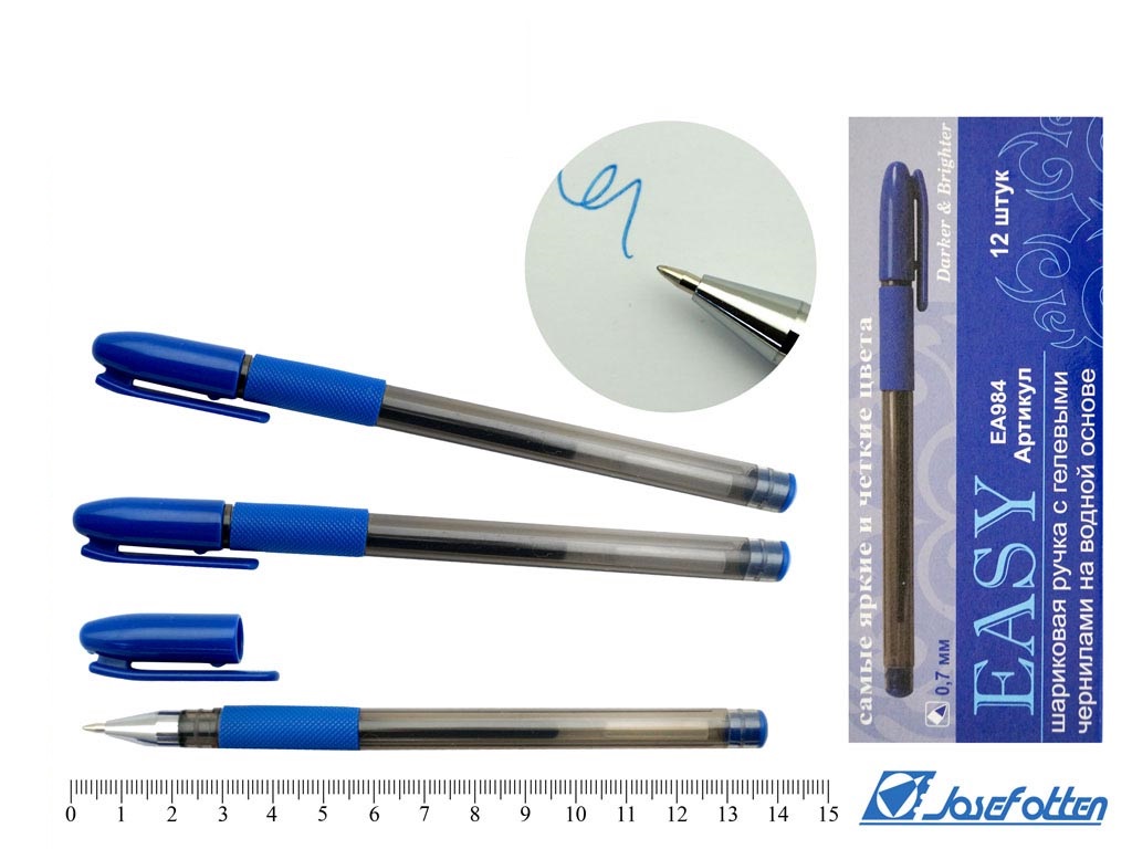 картинка Ручка гелевая, 0,7 мм, синяя, "Easy", EA984 от магазина Альфанит в Кунгуре