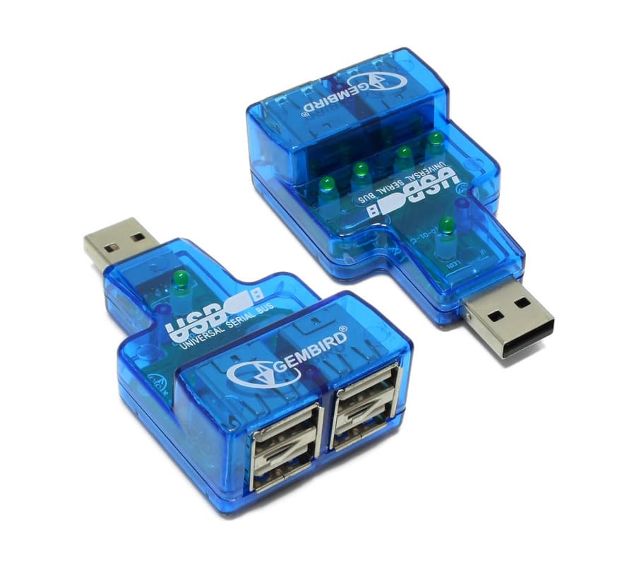 картинка Разветвитель Gembird UHB-CN224, USB 2.0, 4 порта, синий от магазина Альфанит в Кунгуре