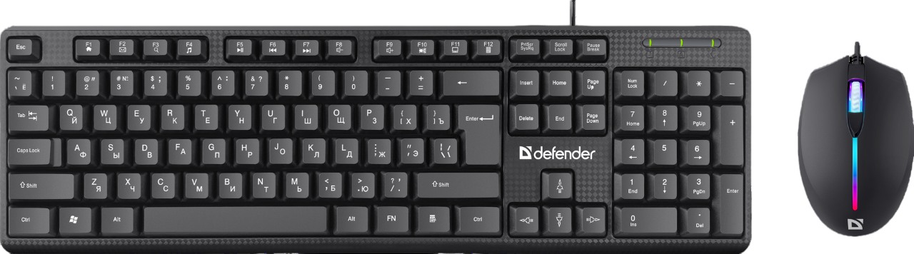 картинка Комплект проводной (клавиатура + мышь) Defender Triumph C-991 RU, 1000 dpi, черный, 45991 от магазина Альфанит в Кунгуре