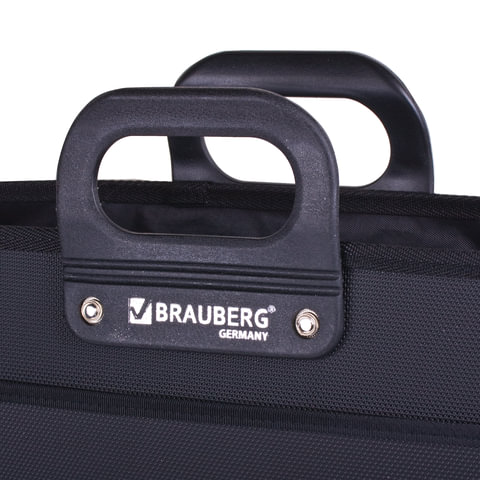 картинка Портфель, А4, 3 отдела, пластик, черный, "Премьер", BRAUBERG, 223082 от магазина Альфанит в Кунгуре