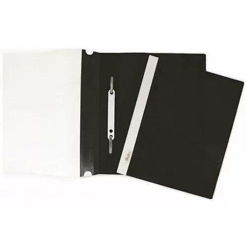 картинка Папка-скоросшиватель с прозрачным верхом, А5, 140/180 мкм, пластик, черный, Hatber, AS5_00101 от магазина Альфанит в Кунгуре