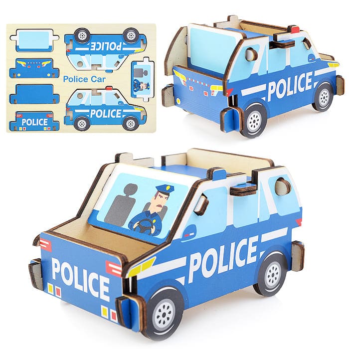 картинка Пазл деревянный, "Полицейская машина", D0797 от магазина Альфанит в Кунгуре