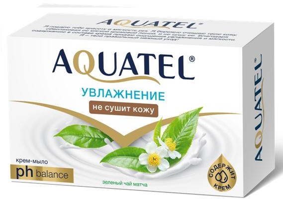 картинка Мыло-крем твердое, 90 гр, коробка, "Aquatel. Зеленый чай матча", Весна от магазина Альфанит в Кунгуре