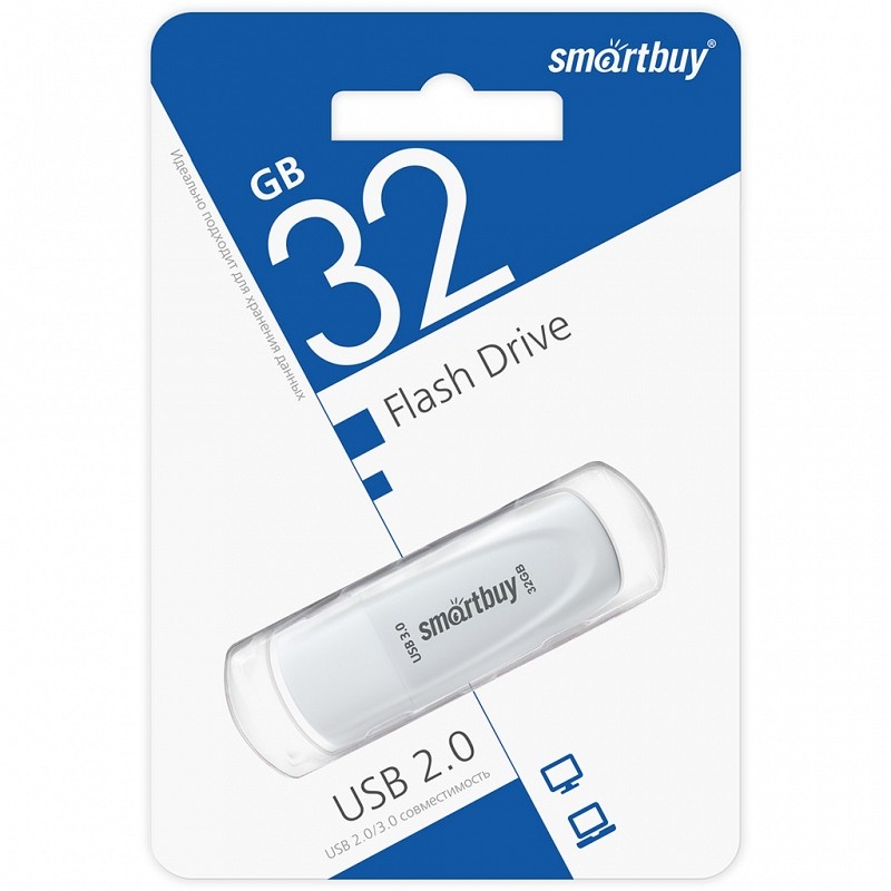 картинка Флеш-диск SmartBuy 32 GB USB 3.1, Scout, белый, SB032GB3SCW от магазина Альфанит в Кунгуре