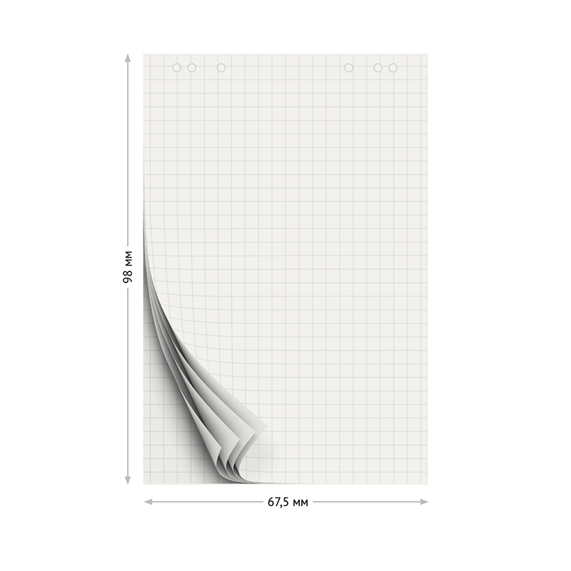 картинка Блокнот для флипчарта, 50 л, 67,5*98 см, 80 г/м, клетка, с перфорацией, OfficeSpace, 257323 от магазина Альфанит в Кунгуре