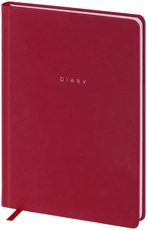 картинка Ежедневник недатированный, А5, 136 л, кожзам, бордовый, серебр. срез, "Grace pearl", OfficeSpace, EN от магазина Альфанит в Кунгуре