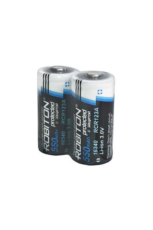 картинка Батарейка аккумуляторные RCR132A, 1*BI, 550МАч, с зщитой, ROBITON SR2 NEW, Li16340/3.0 от магазина Альфанит в Кунгуре