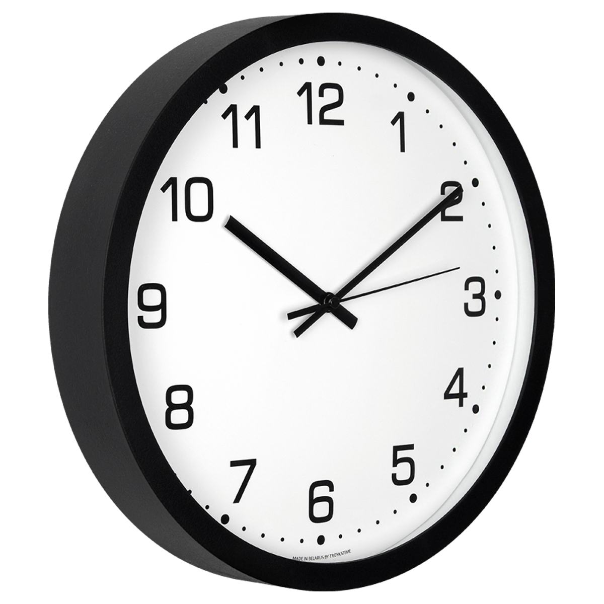 картинка Часы настенные 30*30*5 см, черные, плавный ход, круглые, Troyka, 77760754 от магазина Альфанит в Кунгуре