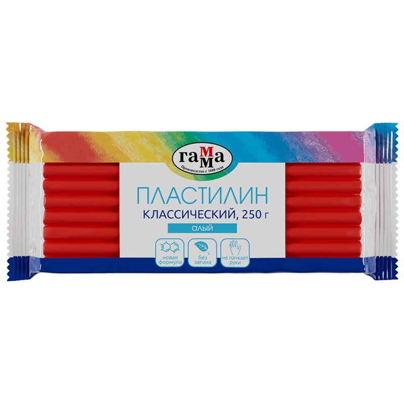 картинка Пластилин, 1 цв, 1 шт, 250 гр, алый, "Классика", Гамма, 270818_02 от магазина Альфанит в Кунгуре