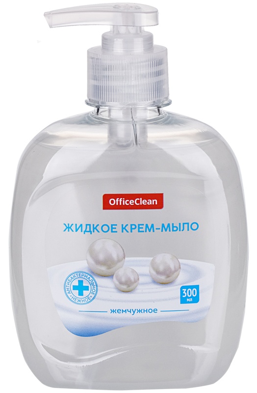 картинка Мыло-крем жидкое, 300 мл, бутыль с дозатором, "Жемчужное", OfficeClean, 281355 от магазина Альфанит в Кунгуре