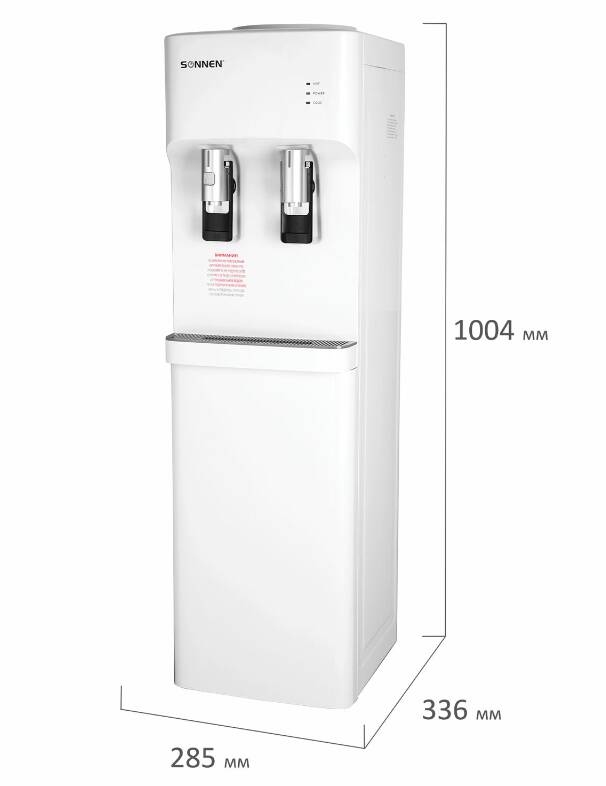 картинка Кулер для воды, напольный, 2 крана, белый, нагрев/охлаждение электронное, SONNEN FSE-02, 454997 от магазина Альфанит в Кунгуре