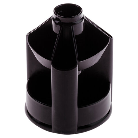 картинка Органайзер настольный, 10 отделов, пластик, черный, вращающийся, СТАММ, ОР70 от магазина Альфанит в Кунгуре