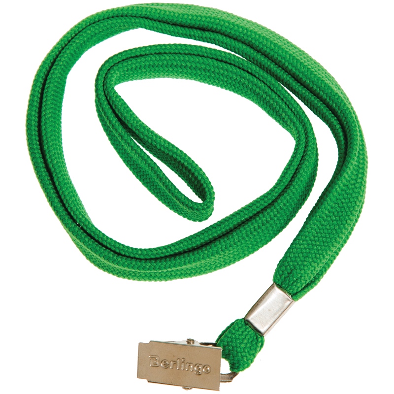 картинка Шнур для бейджа, 45 см, металлический клип, зеленый, Berlingo, PDk_00214 от магазина Альфанит в Кунгуре