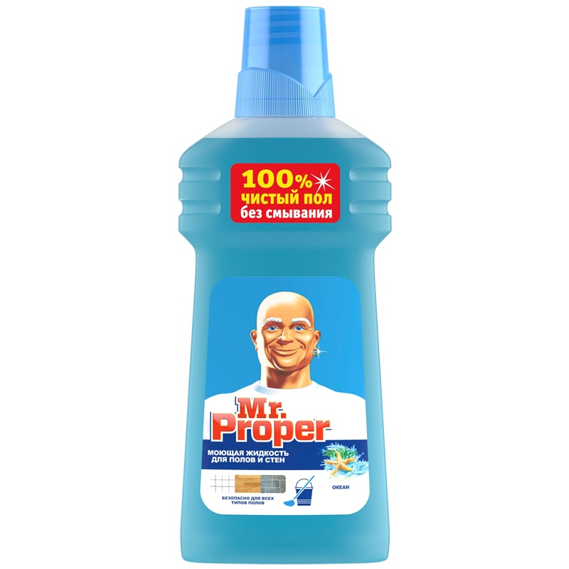 картинка Средство для мытья пола и стен, 500 мл, жидкий, бутыль, "Океан", Mr.Proper от магазина Альфанит в Кунгуре