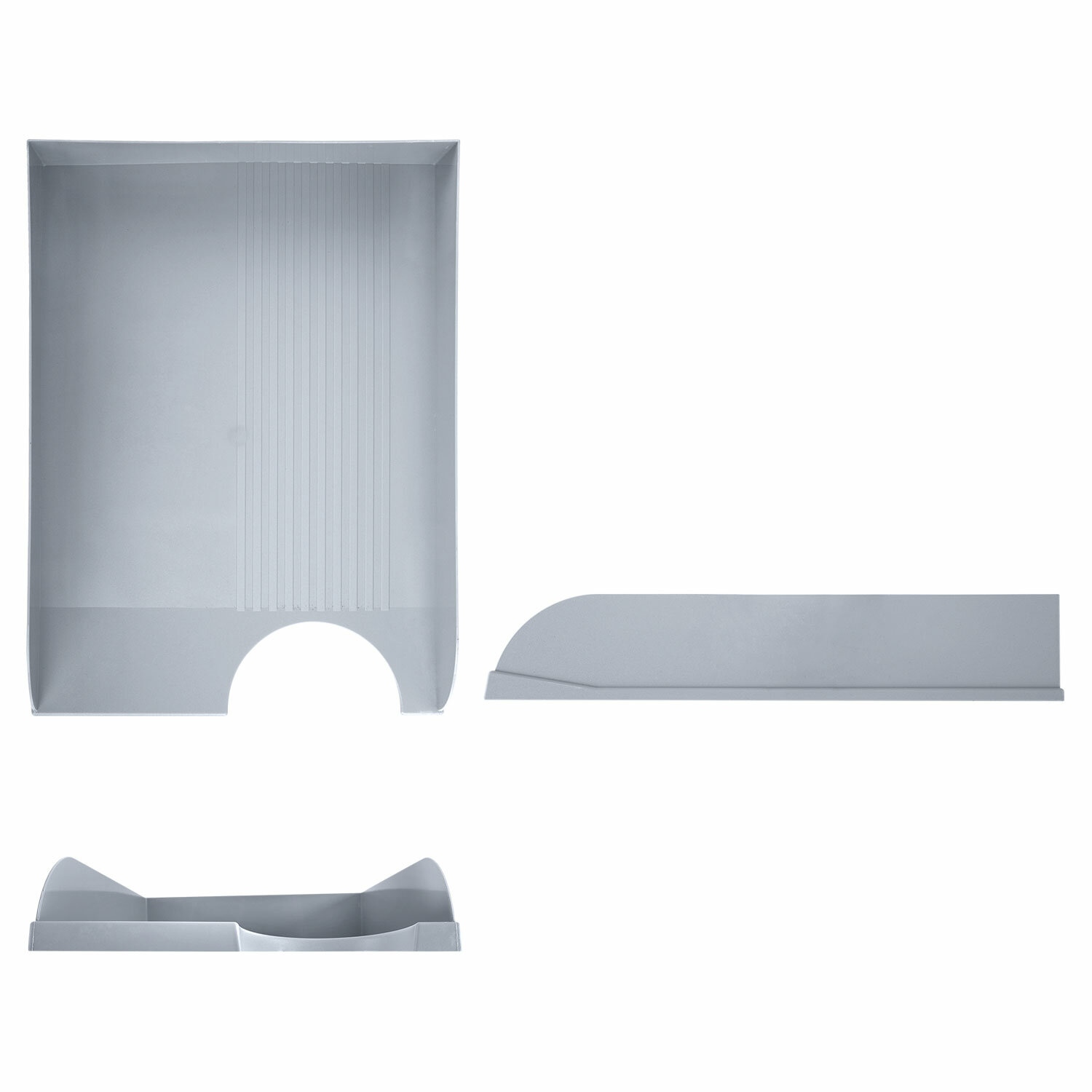 картинка Лоток для бумаг горизонтальный 1 отдел, 350*253*65 мм, пластик, серый, "Standard", BRAUBERG, 238347 от магазина Альфанит в Кунгуре