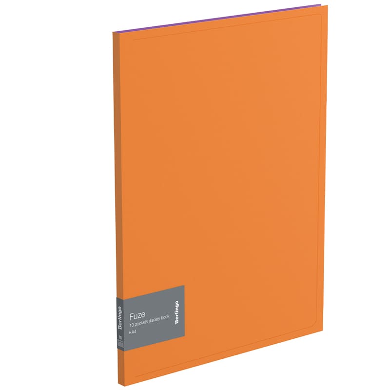 картинка Папка 10 файлов, А4, 9 мм, 600 мкм, оранжевый, "Fuze", Berlingo, AVp_10316 от магазина Альфанит в Кунгуре