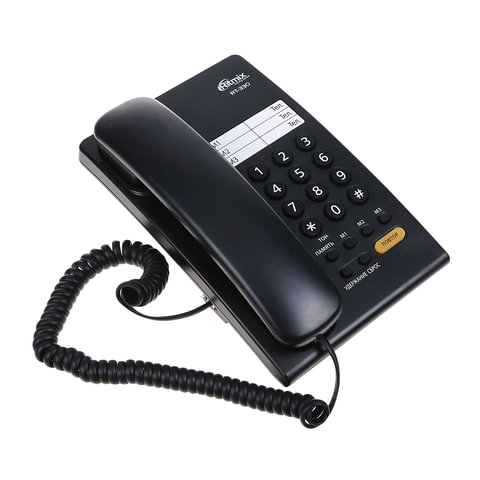 картинка Телефон проводной Ritmix RT-330, быстрый набор, мелодия удержания, черный от магазина Альфанит в Кунгуре