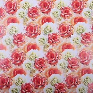 картинка Бумага упаковочная, 70*100 см, "Белые и чайные розы", 820793 от магазина Альфанит в Кунгуре