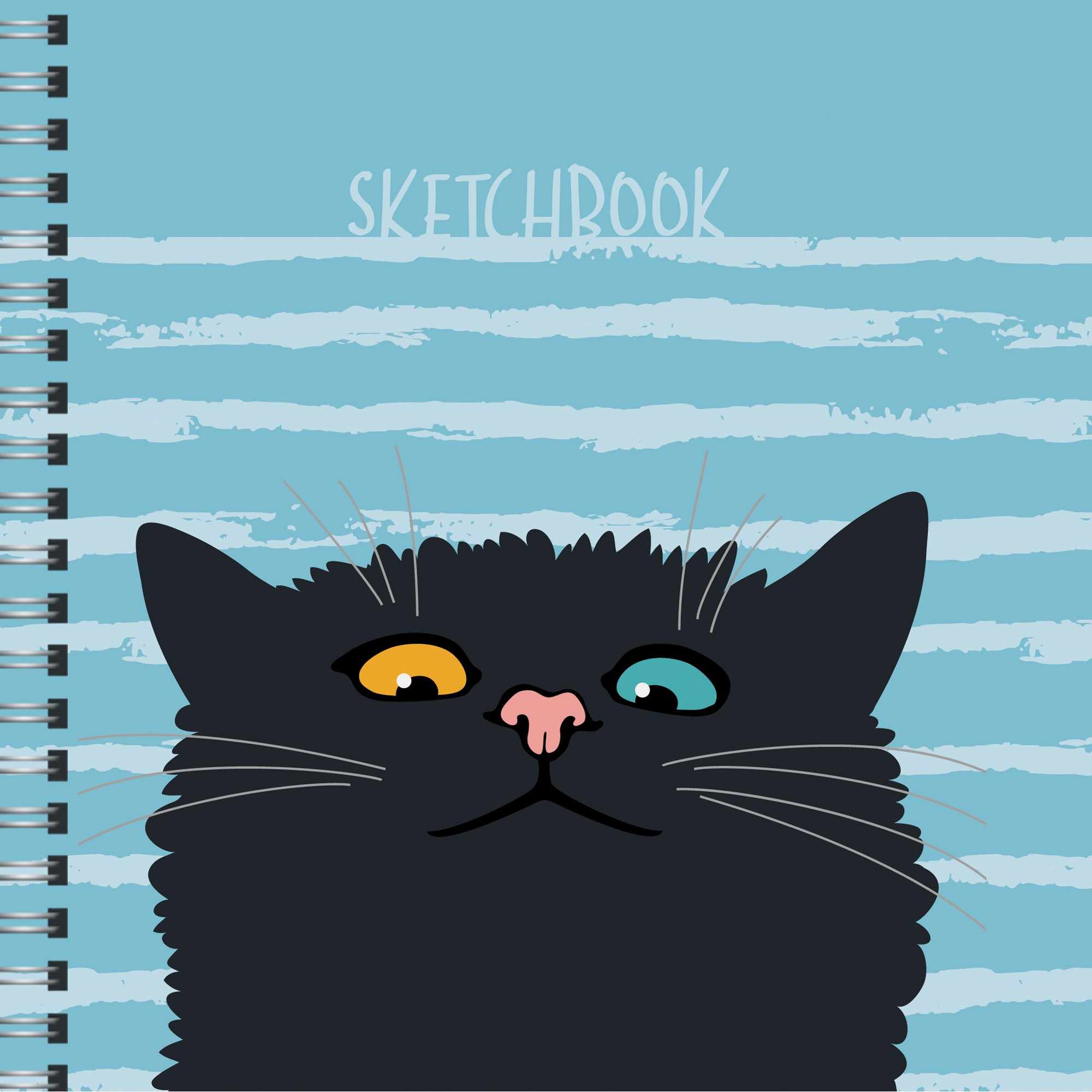 картинка Скетчбук, 16,5*16,5 см, 50 л, спираль, "Любопытный кот", Канц-Эксмо, ТС504753 от магазина Альфанит в Кунгуре