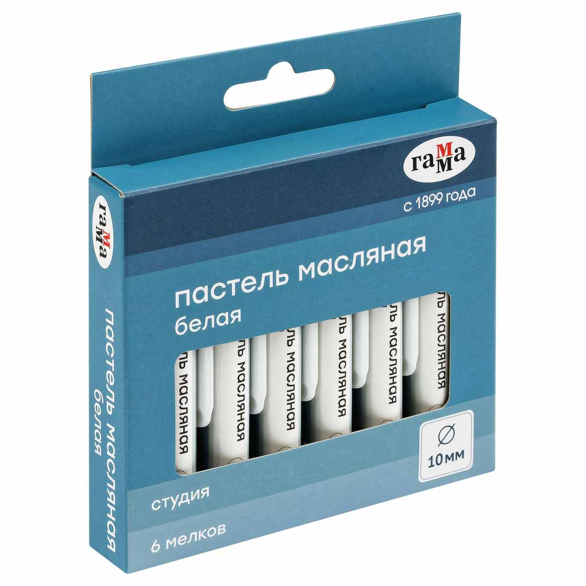 картинка Пастель масляная, 1 цв, 6 шт, коробка, Белый, "Студия", Гамма, 202202306 от магазина Альфанит в Кунгуре
