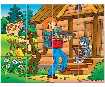 картинка Кубики, 12 шт, пластик, "Простоквашино - 2", StepPuzzle, 87345 от магазина Альфанит в Кунгуре